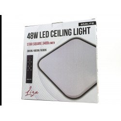 Asalite LED 48W 3-4-6.5K Plafoniera Tip Patrat cu Stele+Telecomanda Liza