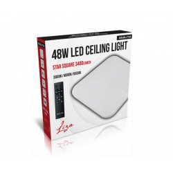 Asalite LED 48W 3-4-6.5K Plafoniera Tip Patrat cu Stele+Telecomanda Liza