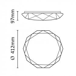 Asalite LED 48W 3-4-6.5K Plafoniera Tip Diamant Opal+Telecomanda Olivia