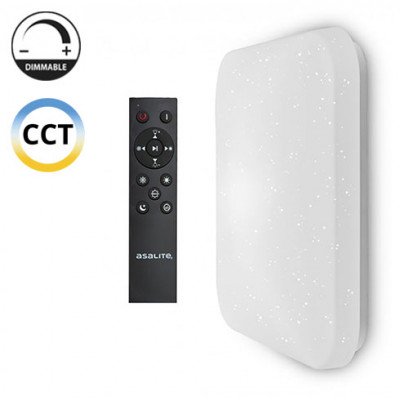 Asalite LED 72W 3-4-6.5K Plafoniera Tip P?trat cu Stele+Telecomanda Emma