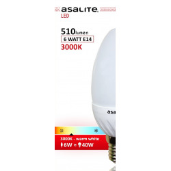 Asalite E14 6W Bec LED 3000K 510 Lumen Becuri LED 390354 Asalite