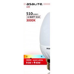 Asalite E14 6W Bec LED 3000K 510 Lumen Becuri LED 390354 Asalite