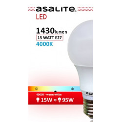 Asalite E27 15W Bec LED 4000K 1430 Lumen Becuri LED 390354 Asalite