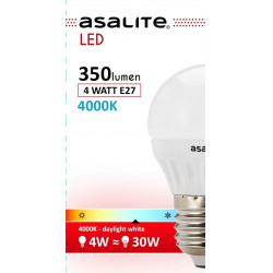 Asalite E27 4W G45 Tip Glob mic 4000K 350 Lumen Becuri LED 390354 Asalite