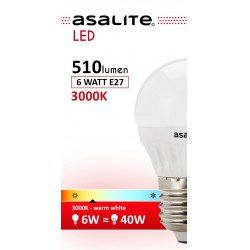 Asalite E27 6W G45 Tip Glob mic 3000K 510 Lumen Becuri LED 390354 Asalite