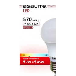 Asalite E27 7W Bec LED 3000K 570 Lumen Becuri LED 390354 Asalite