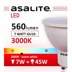Asalite GU10 7W Bec LED 3000K 560 Lumen Becuri LED 390354 Asalite