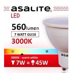 Asalite GU10 7W Bec LED 3000K 560 Lumen Becuri LED 390354 Asalite