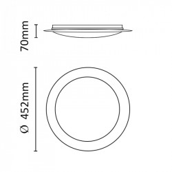 Asalite LED 48W 3-4-6.5K Plafoniera Tip Rotund cu Stele+Telecomanda Liza