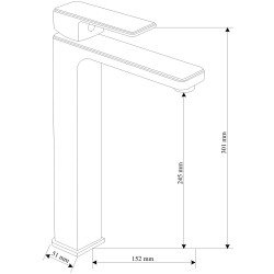 MEXEN  Mino  Baterie lavoar pe blat Negru  - 72410-70