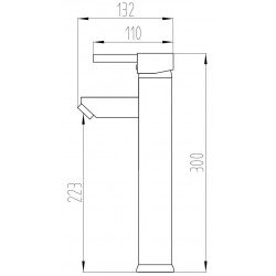 MEXEN  Lua  Baterie lavoar pe blat Negru  - 72811-70