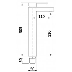 MEXEN  Cube  Baterie lavoar pe blat Chrom  - 72910-00