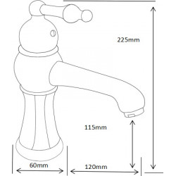 MEXEN  Retro  Baterie lavoar pe sanitare  Chrom  - 73200-00