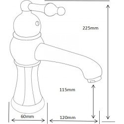 MEXEN  Retro  Baterie lavoar pe sanitare  Negru  - 73200-70