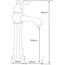 MEXEN  Retro  Baterie lavoar pe blat Chrom  - 73210-00