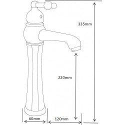 MEXEN  Retro  Baterie lavoar pe blat Chrom  - 73210-00