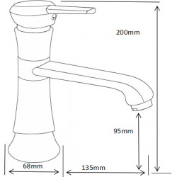 MEXEN  Rose  Baterie lavoar pe sanitare  Negru  - 73300-70