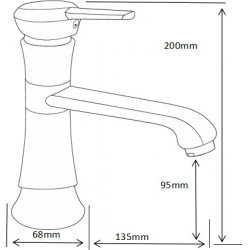 MEXEN  Rose  Baterie lavoar pe sanitare  Negru  - 73300-70