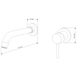MEXEN  Alma  Baterie lavoar lavoar  incastrat  Negru  - 75015-70