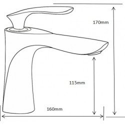 MEXEN  Lily  Baterie lavoar pe sanitare  Negru  - 73600-70