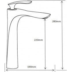 MEXEN  Lily  Baterie lavoar pe blat Chrom  - 73610-00