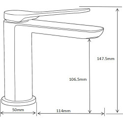MEXEN  Largo  Baterie lavoar pe sanitare  Chrom  - 73700-00