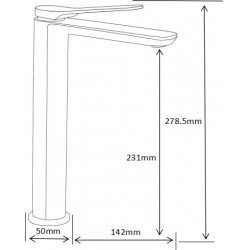 MEXEN  Largo  Baterie lavoar pe blat Negru  - 73710-70