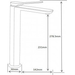 MEXEN  Largo  Baterie lavoar pe blat Negru  - 73710-70