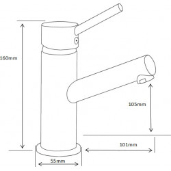 MEXEN  Eri  Baterie lavoar pe sanitare  Chrom  - 74200-00