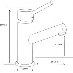MEXEN  Eri  Baterie lavoar pe sanitare  Chrom  - 74200-00