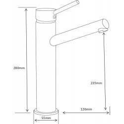 MEXEN  Eri  Baterie lavoar pe blat Negru  - 74210-70