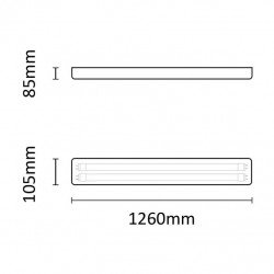 Armatur? Asalite Premium IP65 f?r? praf ?i cea??, preg?tit? pentru tub LED T8 de 2x120cm (tub fluorescent 2x18W nu este inclus)ASAL0155