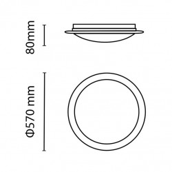 Plafoniera LED Asalite LILY 48W 4000K (4320 lumeni) cu inel rotund/steaua, ASAL0259