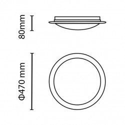 Plafoniera LED Asalite LINDA 36W 4000K (3240 lumeni) cu inel rotund/steaua, ASAL0257
