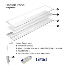 Asalite Premium LED Panel BackLit 120x30cm 25W 4000K (4000 lumen) LFUD driver ASAL0248