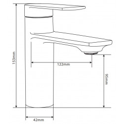 Mexen Zero Baterie lavoar, chrom - 71100-00