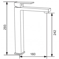 Mexen Uno Baterie lavoar inalta , Negru - 71410-70