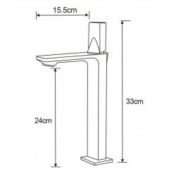 Mexen Crux Baterie lavoar inalta , auriu- 744410-50