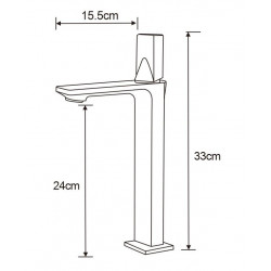 Mexen Crux Baterie lavoar inalta , negru   - 744410-70