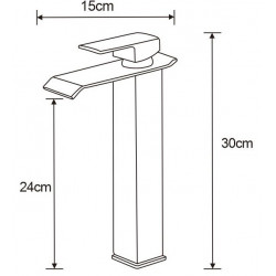 Mexen Apus Baterie lavoar inalta , negru   - 744710-70