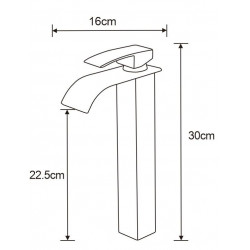 Mexen Aries Baterie lavoar inalta , negru   - 744810-70