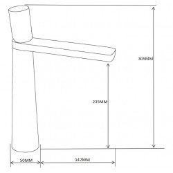 Mexen Nox Baterie lavoar inalta , negru   - 744210-70