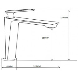Mexen Ares Baterie lavoar, chrom - 744100-00