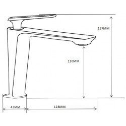 Mexen Ares Baterie lavoar, chrom - 744100-00