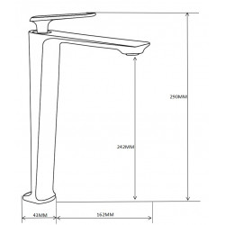 Mexen Ares Baterie lavoar inalta , chrom - 744110-00