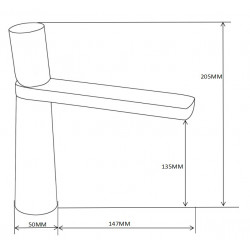 Mexen Nox Baterie lavoar, auriu- 744200-50