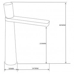 Mexen Nox Baterie lavoar inalta , auriu- 744210-50