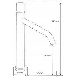 Mexen Rumba Baterie lavoar inalta , negru  /Auriu - 73511-75