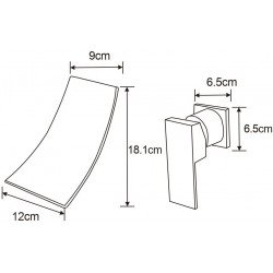 Mexen Celia Baterie lavoar igropat , negru   - 747415-70