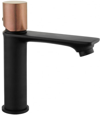 Mexen Royo One Baterie lavoar, negru  /Rose Auriu - 72201-76